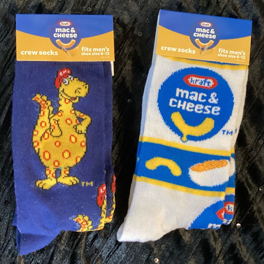 2 Sets: Kraft Mac & Cheese Crew Socks 6-12